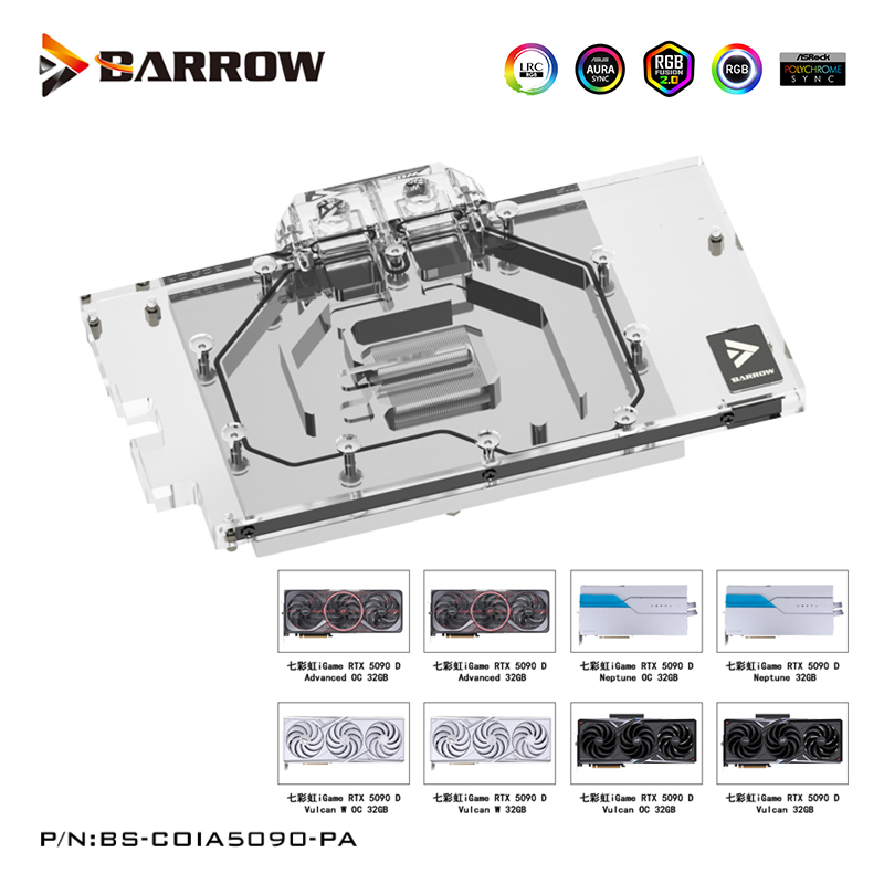 Rtx 5090 32Gb - Blok pendingin GPU Barrow untuk kartu