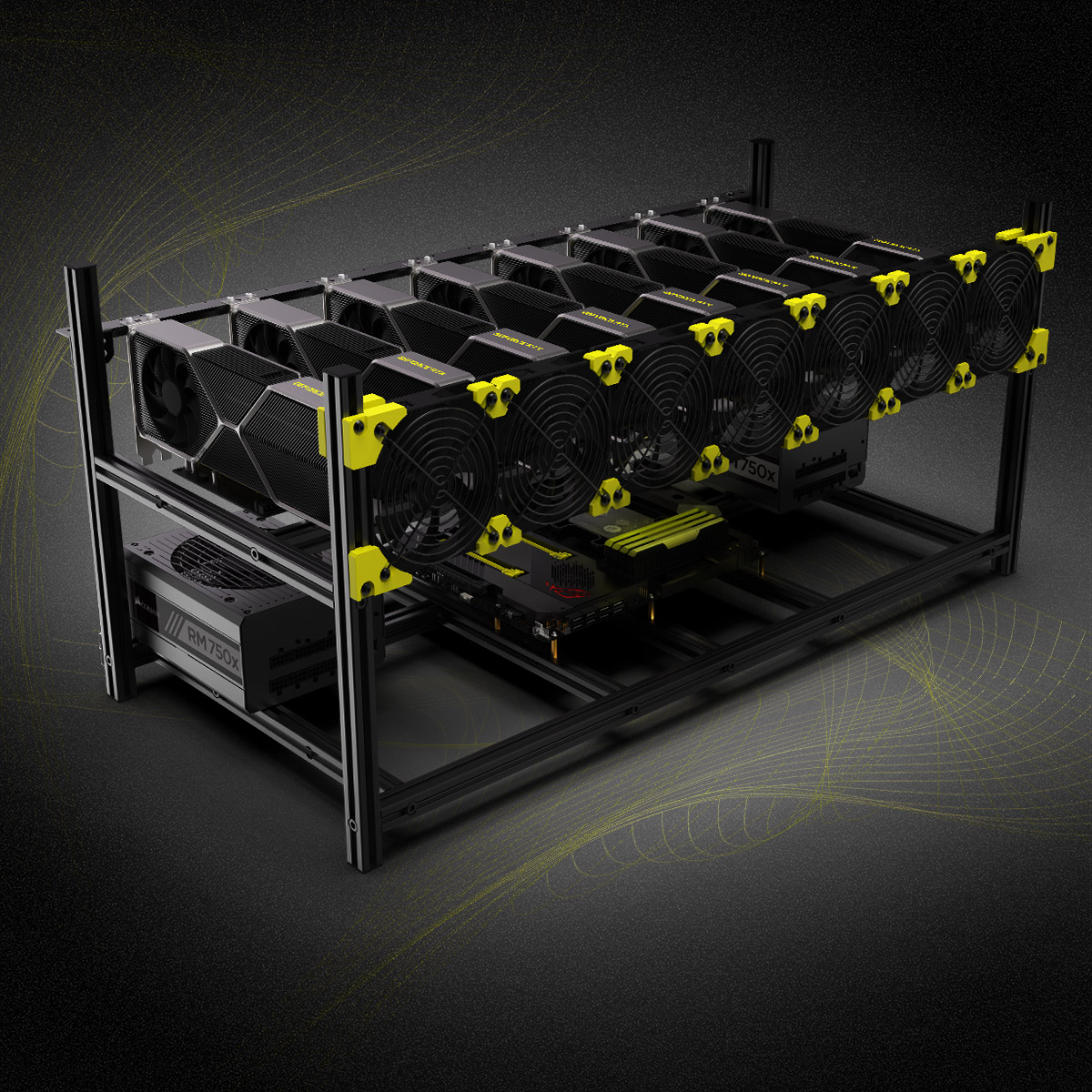 Rangka Aluminium Alloy untuk 8 - Gpu Mining Rig Frame 8 Gpu ulasan dan harga